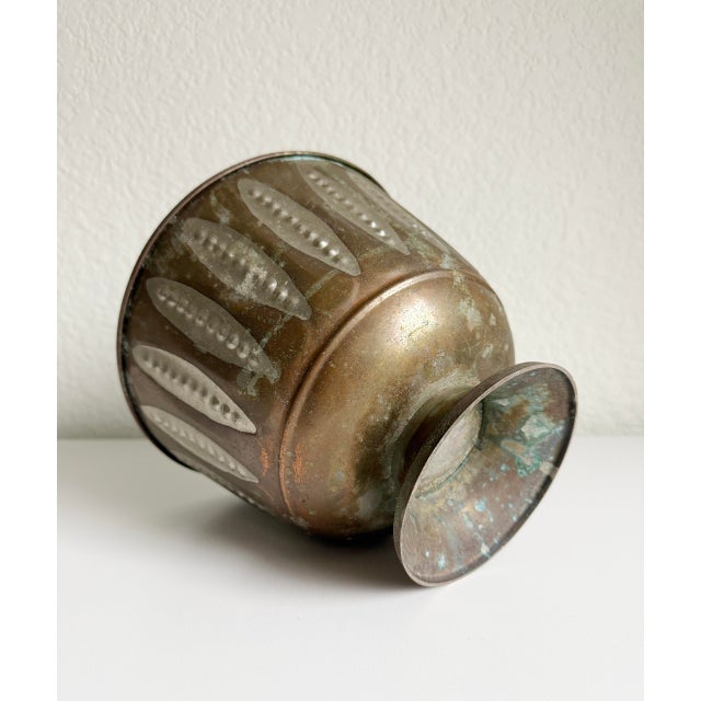 Rustic Copper and Silver Footed Cachepot For Sale - Image 9 of 9