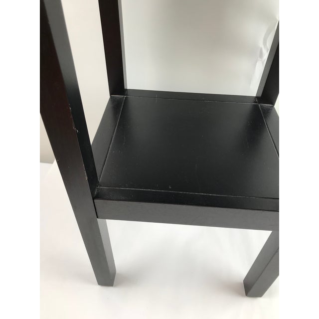 Pottery Barn Tall Black Wood Occasional Shelf End Table Chairish