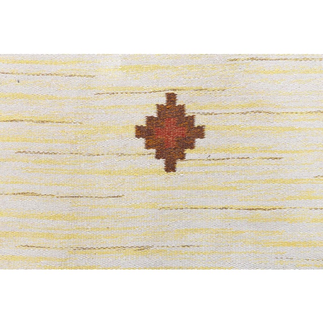 Textile Doris Leslie Blau Swedish Mid-Century Beige With Brick Red Flatweave Carpet For Sale - Image 7 of 8
