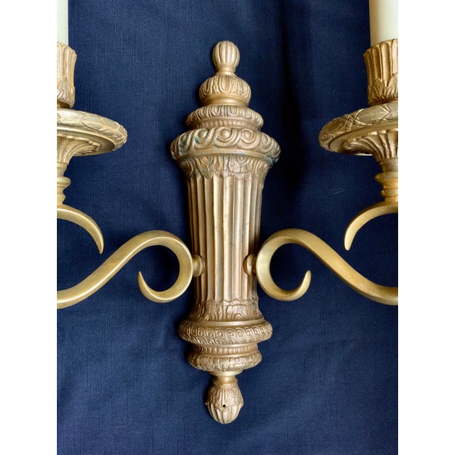 Bronze Set of 6 Edward F Caldwell Gilt Bronze Two Arm Sconces, 1910-1925 For Sale - Image 8 of 12