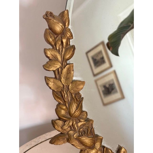Victorian 1930s Romantic Gilt Wood Vanity Mirror For Sale - Image 3 of 8