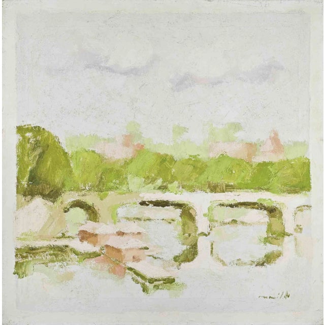 Franco Marzilli, View of Rome, Oil Painting, 1970s For Sale