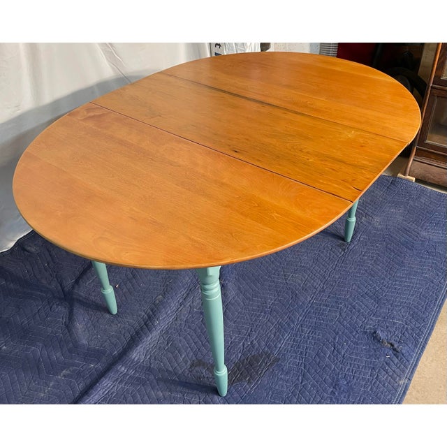 Discover a timeless treasure for your home! This charming vintage Nichols and Stone country sheridan dining table offers...