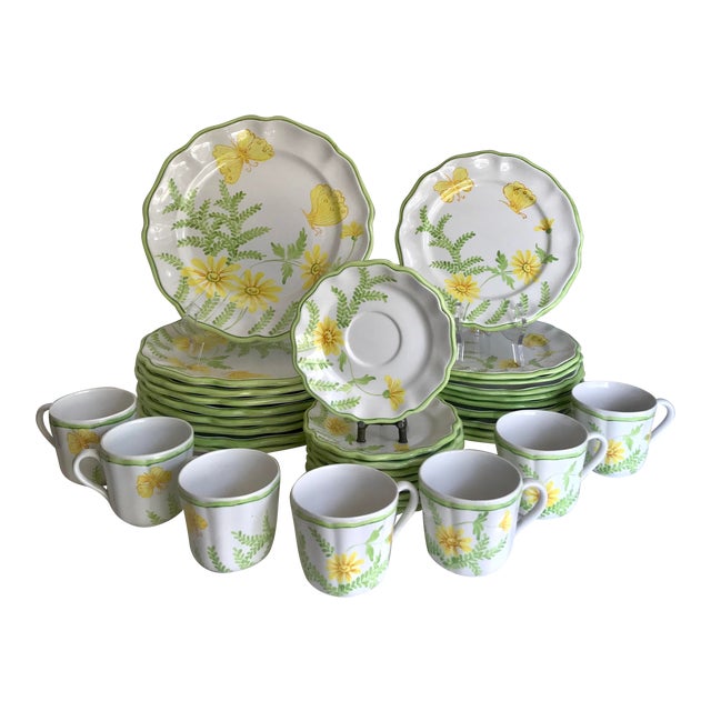 Vintage Italian Ceramic Floral Dinnerware Set Chairish