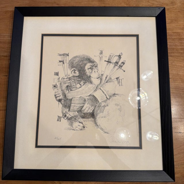 Offered here is a rare, hand-signed limited edition etching by internationally collected satirical artist Charles Bragg. ...