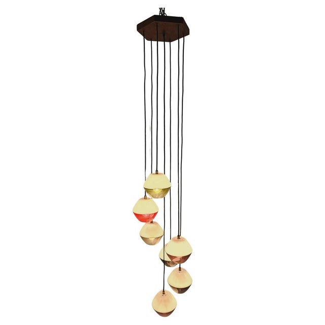 Italian 7-Light Cascade Pendant Chandelier, 1960s For Sale - Image 4 of 13