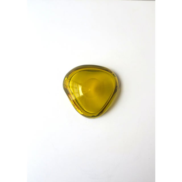 Italian Murano Art Glass Bowl or Ashtray Golden Yellow For Sale - Image 9 of 9