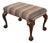 Baker Furniture Historic Charleston Chippendale Carved Mahogany Stool or Ottoman For Sale