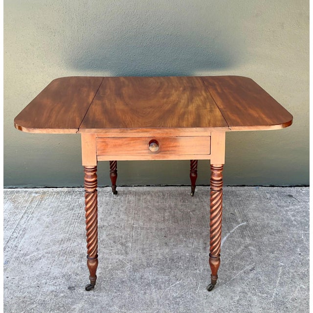 Vintage Mahogany Drop Leaf Table For Sale - Image 11 of 16