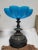 French Napoleon III Blue Opaline Glass Compotiere Table Centerpiece, 1890s For Sale - Image 5 of 11