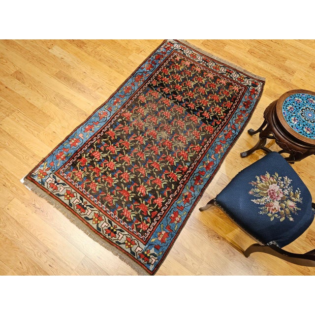 Tribal Vintage Karabagh Area Rug, Wool Pile, Handwoven Floral Design, Caucasus, 1900s, 4' x 7' For Sale - Image 3 of 15