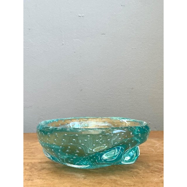 Italian Mid-Century Modern Murano Blue Glass Bowl For Sale - Image 13 of 18