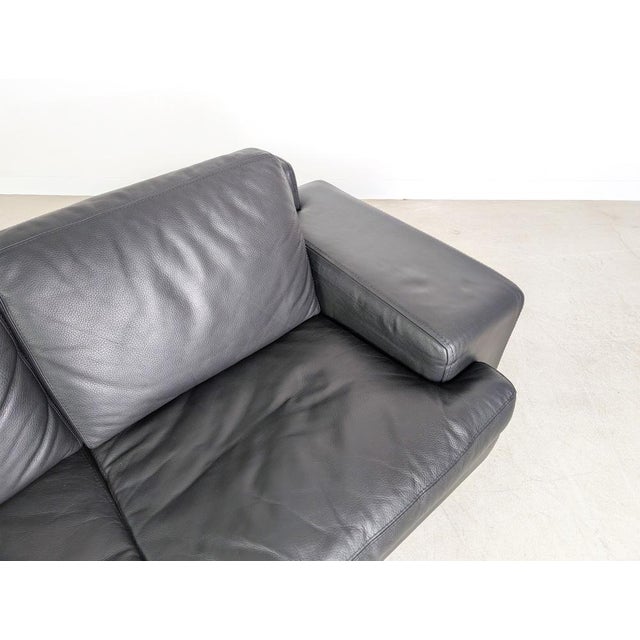Black 2-Seater Leather Sofa from Roche Bobois For Sale - Image 10 of 12