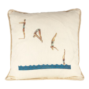 Front One and a Half Dive Linen Pillow