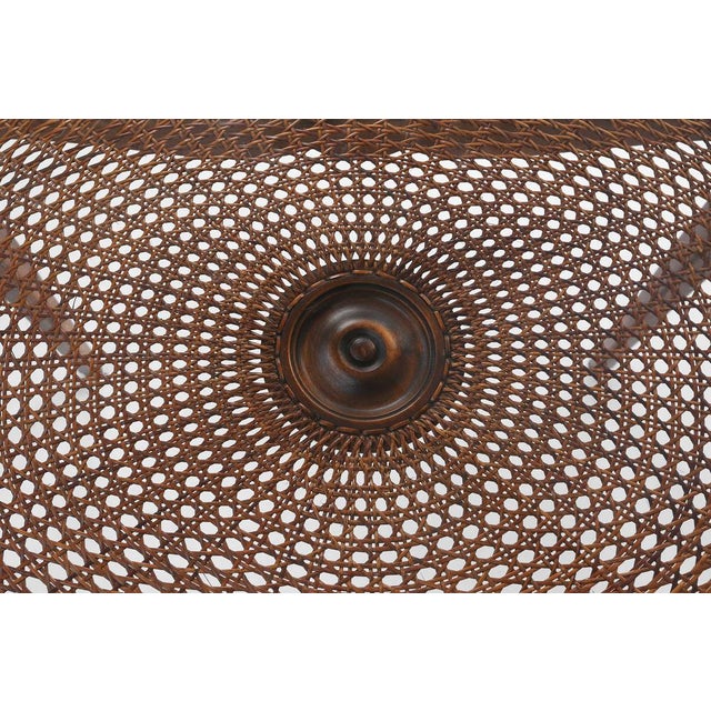 Mid-Century Modern Sculpted Side Table in Wood, Glass and Rattan, France, 1950s For Sale - Image 3 of 15