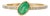 Bezel Set Emerald & Diamond East-West Ring in 14k Yellow Gold Size 4 For Sale