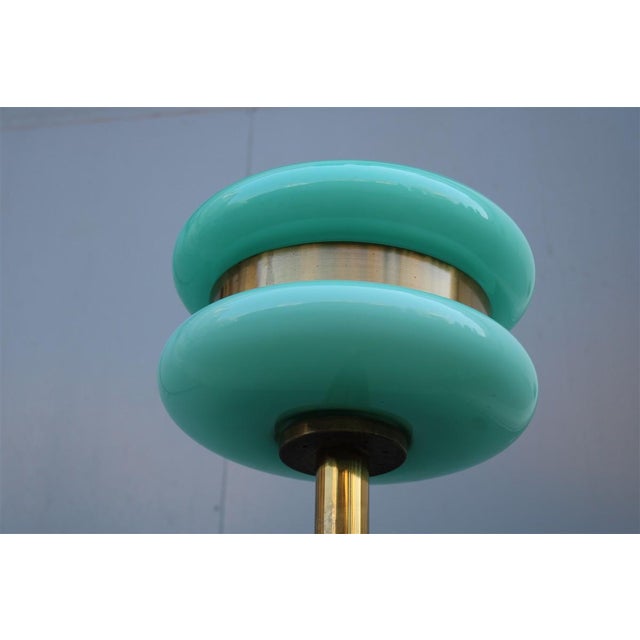 Floor Lamp in Brass and Green Glass from F. Fabbian, 1970s For Sale - Image 6 of 12