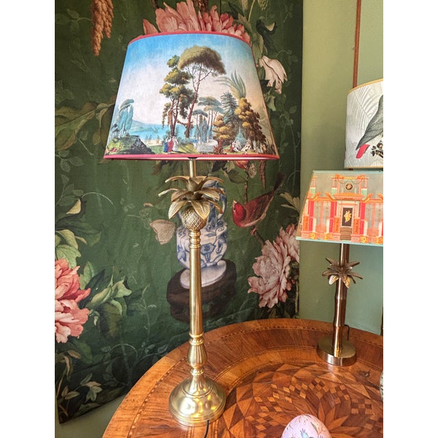 Palma Lamp with Oval Panoramique Lampshade For Sale - Image 4 of 5