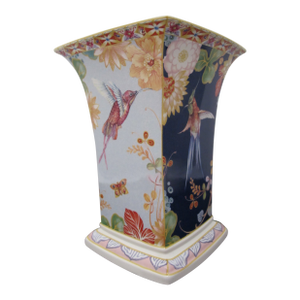 Spode Java F1994 Exotic Bird & Flower 4 Panel Garden Vase