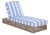 Gillian Chaise Lounge, Heather Tan/Baby Blue Stripe For Sale