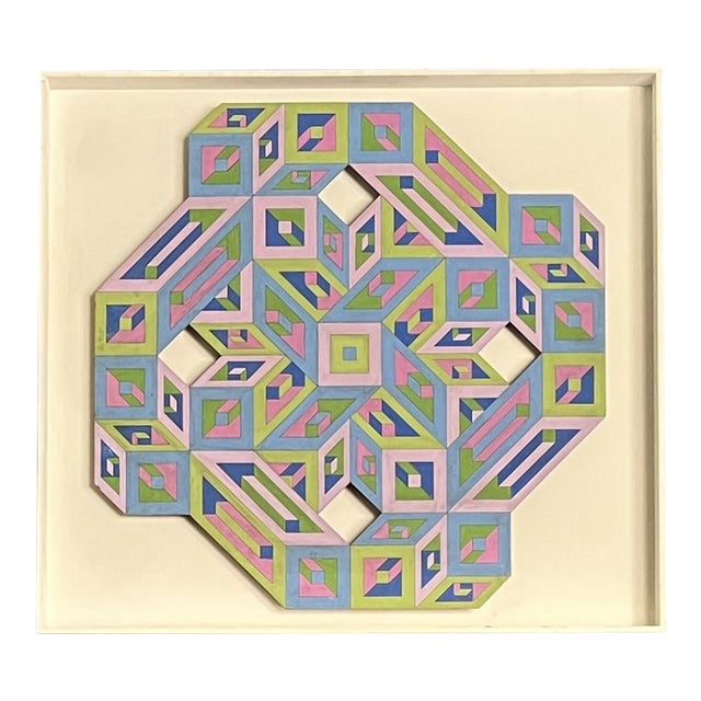 1970s Abstract Acrylic Kinetic Painting For Sale