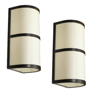 Pair of Modernist Sconces in Vellum & Oil Rubbed Bronze Signed John Wigmore