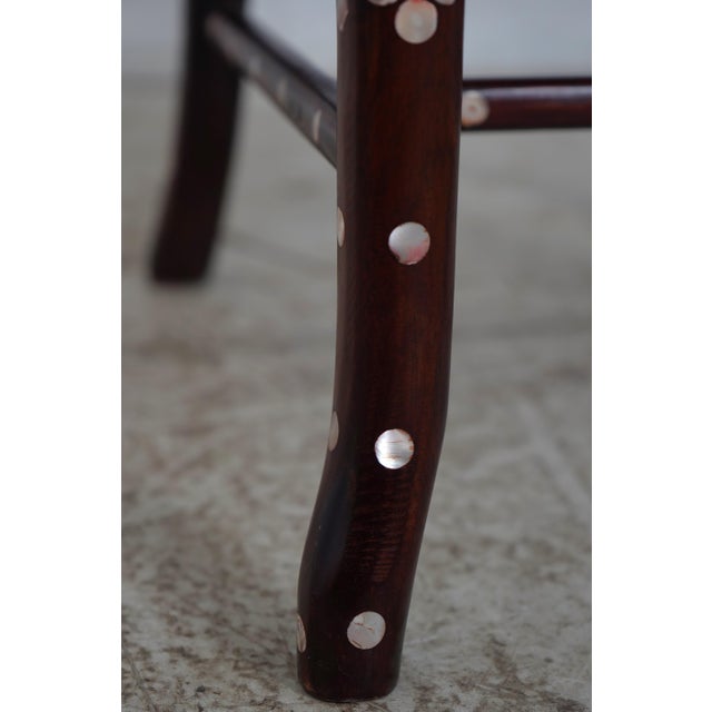 Pair of Vietnamese Mother of Pearl Inlaid Occasional Side Chairs For Sale - Image 11 of 18