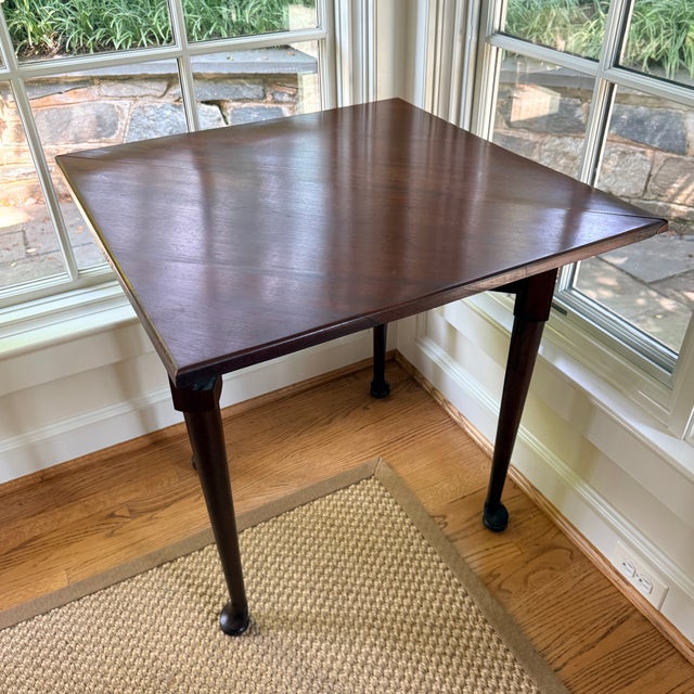 Brown Vintage Queen Anne Dropleaf Corner Table For Sale - Image 8 of 9