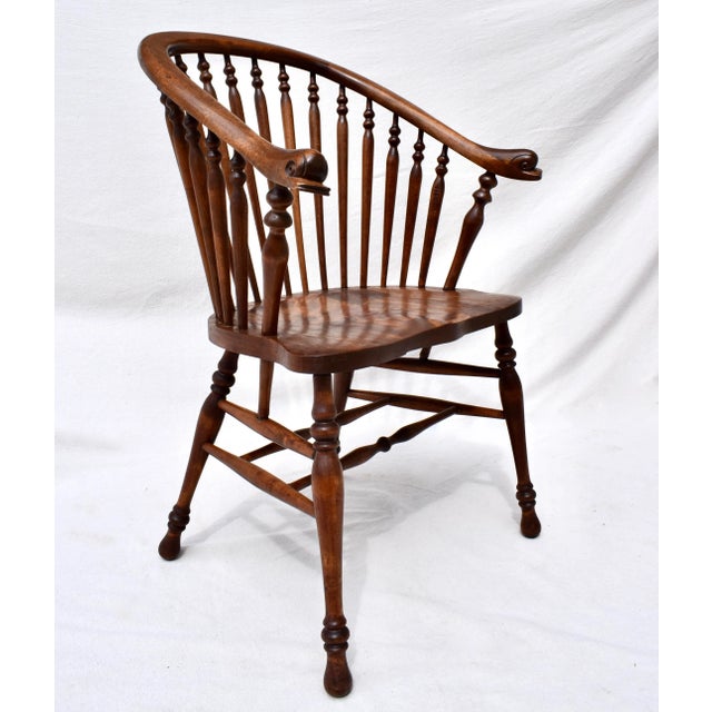 George Hunzinger 19th C. Windsor Style Accent Chair With Dolphin Head Arms For Sale - Image 4 of 13