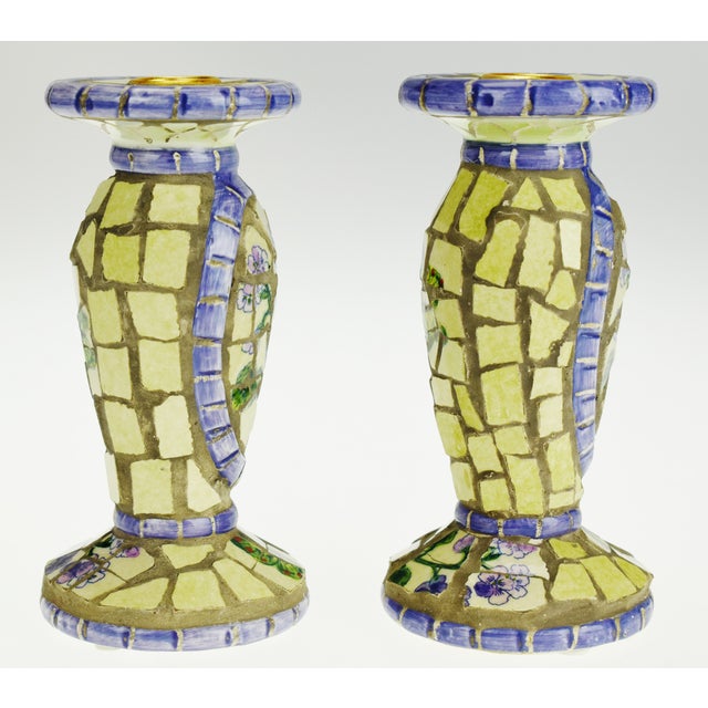 Vintage Mosaic Tile Candle Holders a Pair Chairish