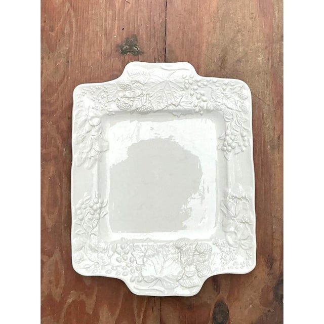 Vintage Italian Embossed Ceramic Tray For Sale - Image 10 of 13
