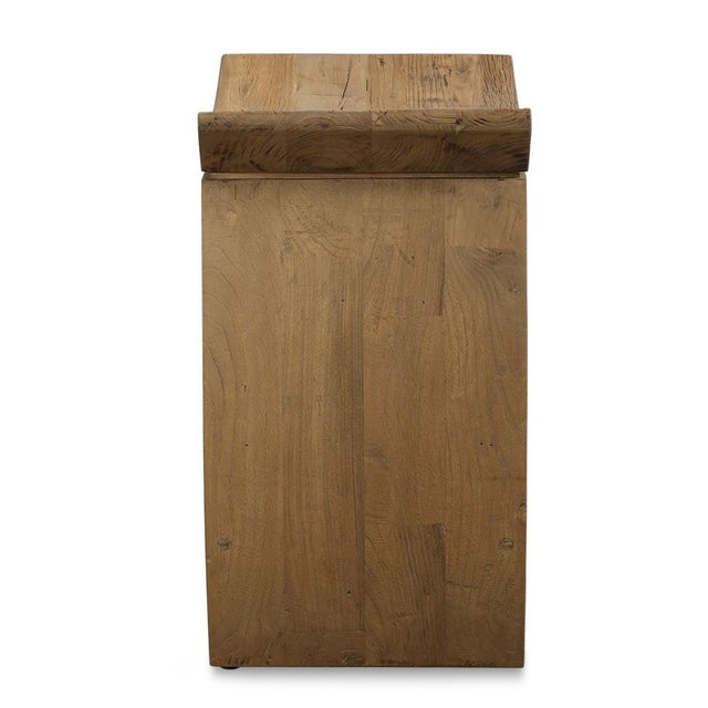 Contemporary Scooped Seat Elm Counter Stool For Sale - Image 3 of 5