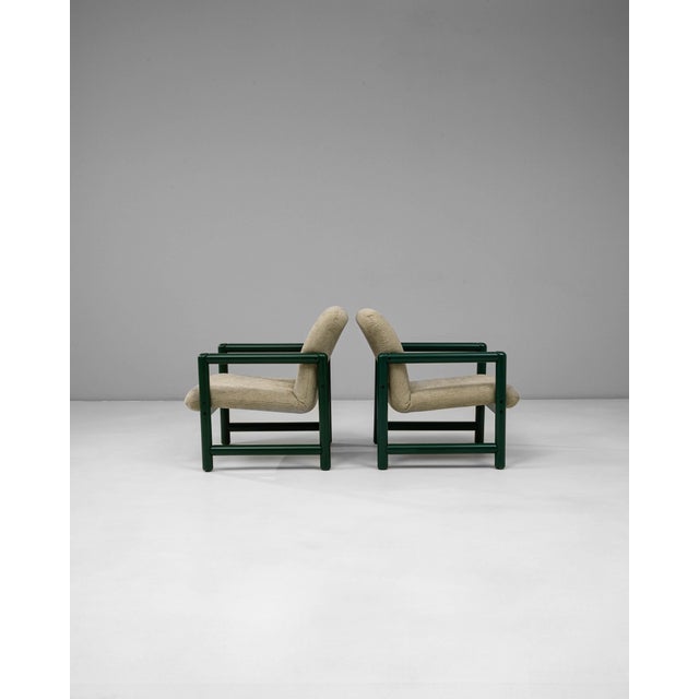 20th Century Czech Lounge Chairs With Green Tubular Frames - A Pair For Sale - Image 4 of 18