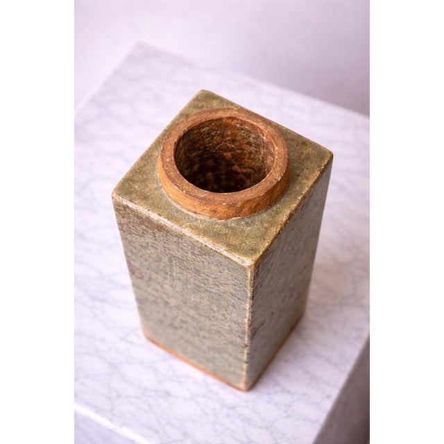 Ceramic Vintage Swedish Brutalist Stoneware Vase by Rolf Palm for Höganäs, 1970s For Sale - Image 7 of 9