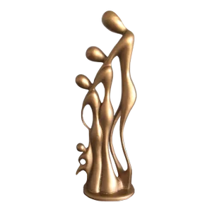 Vintage Gold Abstract Sculpture of Family Embracing by Jart, MX