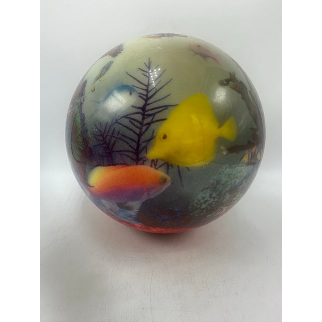 Coastal Vintage Decorative Coastal Bowling Ball For Sale - Image 3 of 6