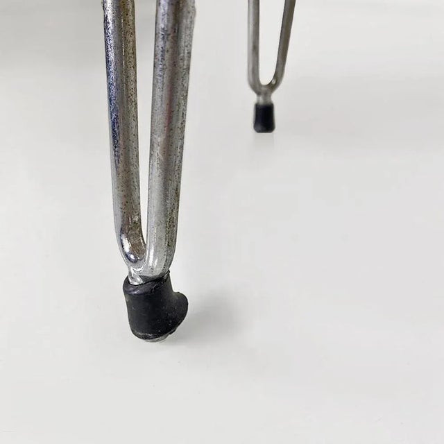 Italian Modern Stool in Black Leatherette and Steel, 1970s For Sale - Image 10 of 11