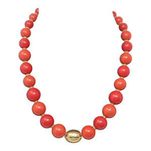 1980s Lauren, Ralph Lauren Graduated Coral Manmade 18" Necklace