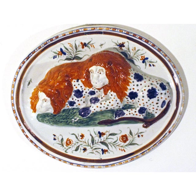 Early 19th Century Prattware Pearlware Plaque of Two Spotted Lions, English, Circa 1800 For Sale - Image 5 of 5
