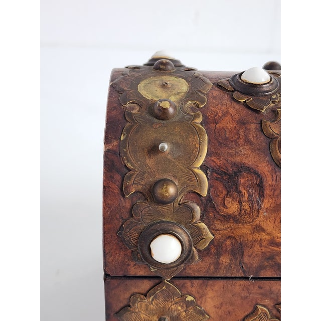 Sienna Antique English 19th Century Keepsake Dome Wood Box For Sale - Image 8 of 11