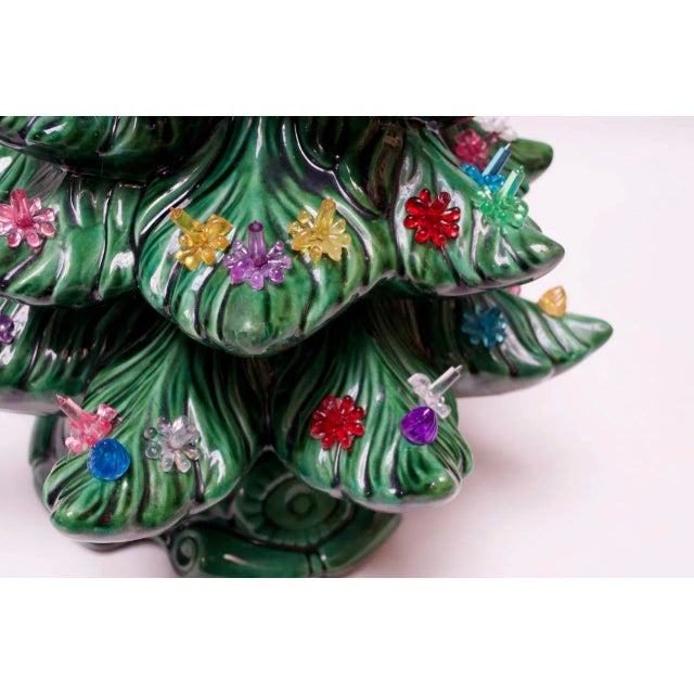 Ceramic Vintage Ceramic Illuminated Christmas Tree For Sale - Image 7 of 13