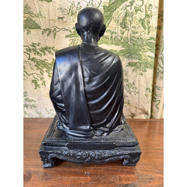 Metal Asian Bronze Sculpture of Wise Man, Thailand, 20th Century For Sale - Image 7 of 11