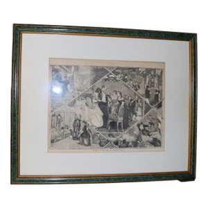 Original Antique 1860 Original Florence Claxton Engraving Christmas in Leap Year