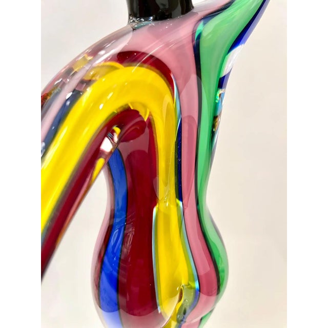 Mid-Century Modern 1980s Italian Colorful Murano Glass Set 3 Ballet Dancers For Sale - Image 3 of 12