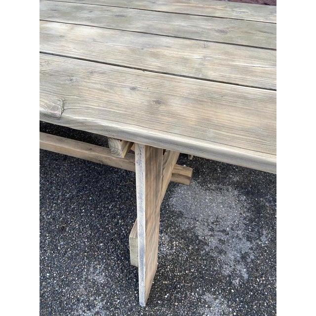 Wood Large French Country Farm Table, 1960s For Sale - Image 7 of 12