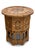Wood Antique Middle Eastern Circular Carved Side Table with Brass Inlay For Sale - Image 7 of 7
