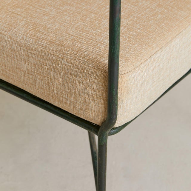 Italian Verdigris Iron Armchair with Ottoman, 1950s For Sale - Image 11 of 11