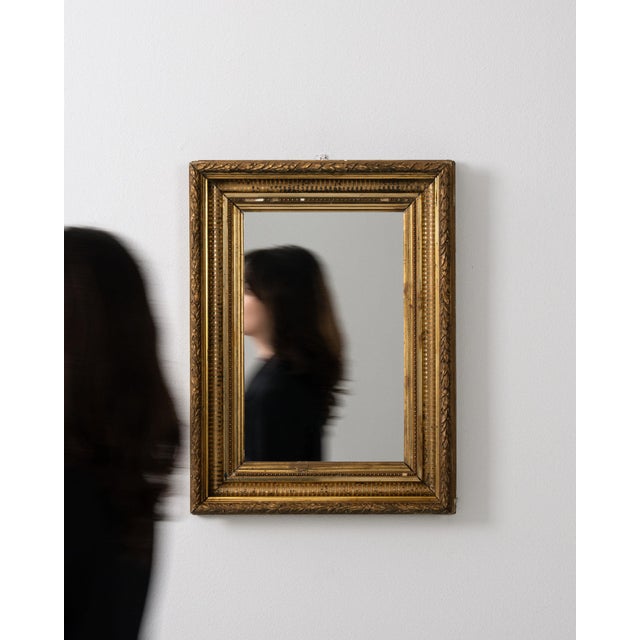 Gold 19th Century France Louis XVI Gold Wood Mirror For Sale - Image 8 of 8