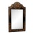 Vintage Chinoiserie Style Black Lacquer Hand-Painted Floral Mirror For Sale
