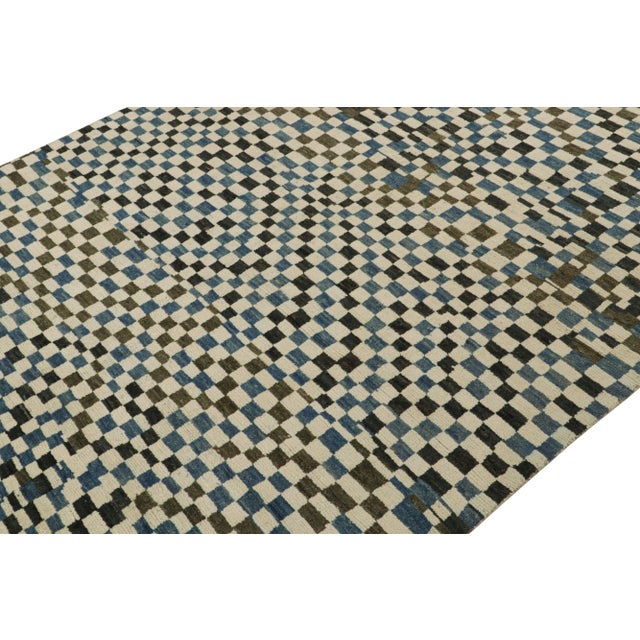 Rug & Kilim Rug & Kilim’s Moroccan Style Rug in White, Blue and Brown - 9'x12' For Sale - Image 4 of 7